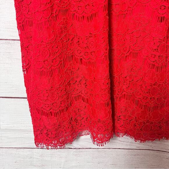 Monteau Los Angeles Red Thin Adjustable Strap Sleeveless V Front Blouse Sz M - Picture 2 of 9